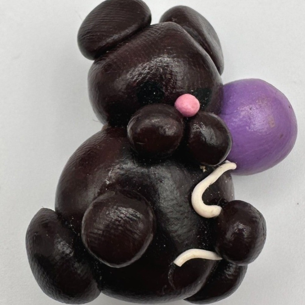 Vintage 80s Silver Tone Teddy Bear Brooch Pin Retro Women's Classic Jewelry